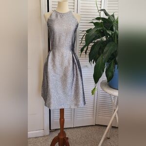 Jennifer Lopez! This Is A Sz. 12 Silver Halter Party Dress with Jewel Trim